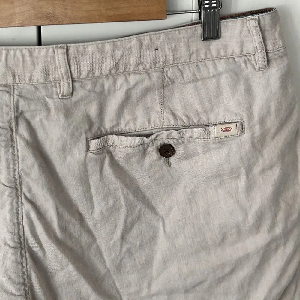 Men's Faherty Tradewinds Shorts Linen Organic Cotton Size 40 Dorset Sand